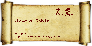 Klement Robin névjegykártya